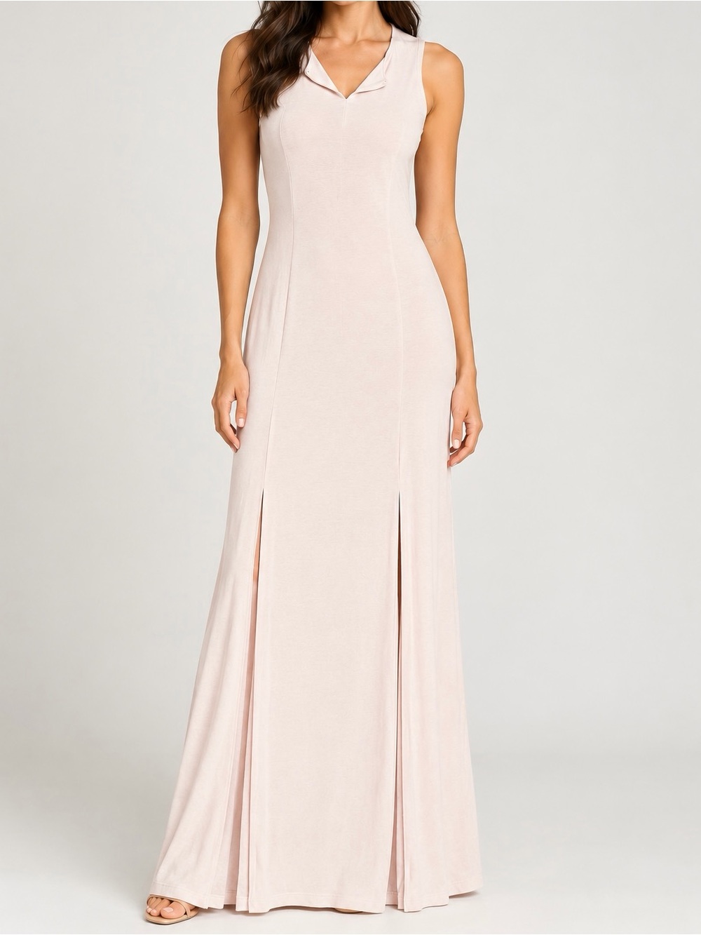 Forever 21 blush pink sleeveless maxi dress V- neck Size S